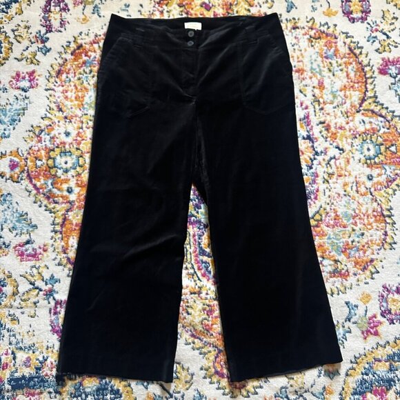 Anthropologie Maeve The Naomi Wide-Leg Velvet Flare Pants Womens Size 18W Velour - Picture 2 of 10